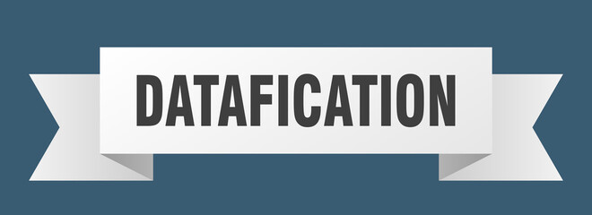 datafication ribbon. datafication paper band banner sign