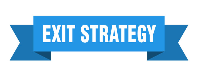 exit strategy ribbon. exit strategy paper band banner sign