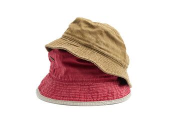 green and red textile panama isolated on white background