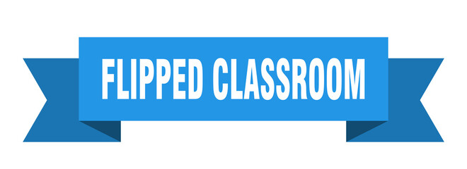 flipped classroom ribbon. flipped classroom paper band banner sign