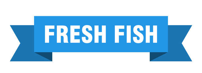 fresh fish ribbon. fresh fish paper band banner sign