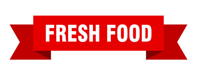 fresh food ribbon. fresh food paper band banner sign