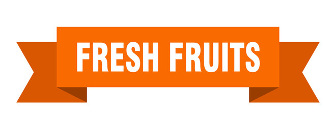 fresh fruits ribbon. fresh fruits paper band banner sign