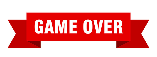 game over ribbon. game over paper band banner sign