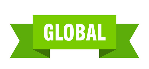 global ribbon. global paper band banner sign