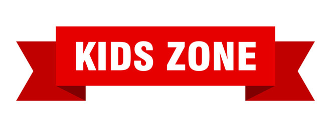 kids zone ribbon. kids zone paper band banner sign