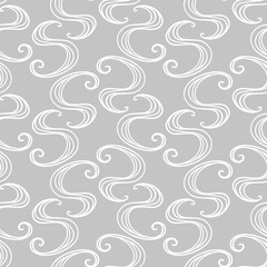 Abstract grey background. Ocean waves seamless pattern