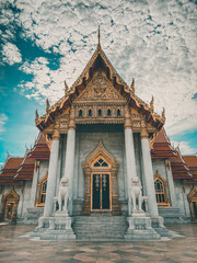 Wat Benchamabophit, the marble temple, in Bangkok, Old Town, Thailand
