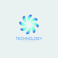 abstract technology logo design