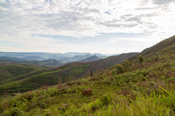 Fototapeta na wymiar Landscape on a cloudy day on a Hill in Mpumalanga, South Africa