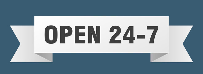 open 24 7 ribbon. open 24 7 paper band banner sign