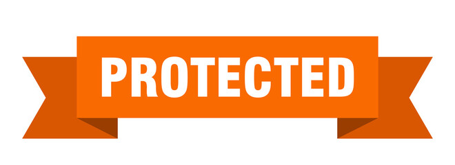 protected ribbon. protected paper band banner sign