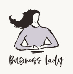 Concept business woman business lady vector drawn