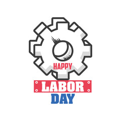 Fototapeta na wymiar happy labor day celebration, gear wheel
