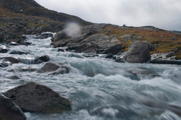 waterfall in the mountains