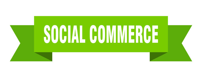 social commerce ribbon. social commerce paper band banner sign