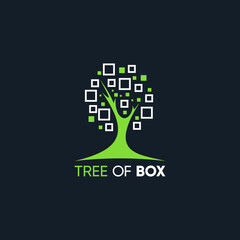 Fototapeta premium tree of box square logo abstract