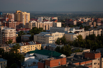 Fototapeta na wymiar View from above on Samara city