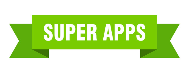 super apps ribbon. super apps paper band banner sign