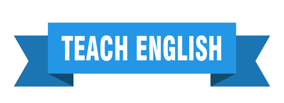 teach english ribbon. teach english paper band banner sign