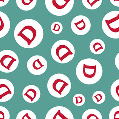 D from the alfabet repeat pattern print background © Doeke