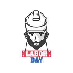 labor day, a male engineer with a helmet