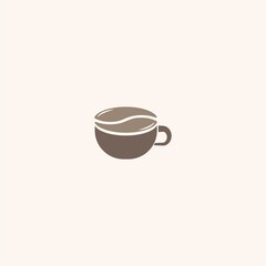 Coffee Logo Brown Minimal Design Vector