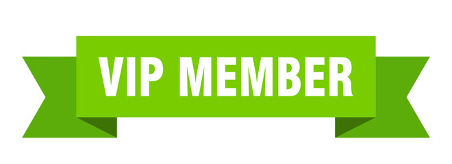 vip member ribbon. vip member paper band banner sign