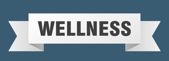 wellness ribbon. wellness paper band banner sign