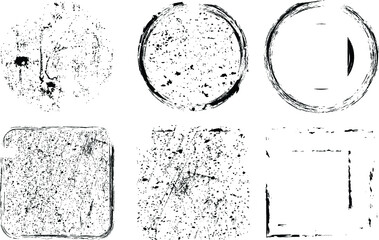 Grunge post Stamps Collection, 
. Banners, Insignias , Logos, Icons, Labels and Badges Set . vector distress textures.blank shapes.