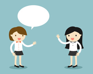 Business concept, A business woman talking about something to another woman.