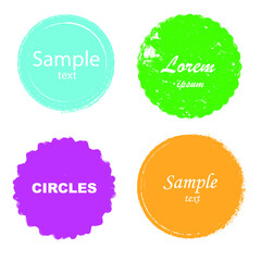 Grunge post Stamps Collection, 
. Banners, Insignias , Logos, Icons, Labels and Badges Set . vector distress textures.blank shapes.