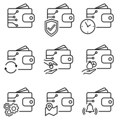 Payment system icon vector set. Digital wallet illustration sign collection. virtual money symbol. 