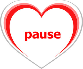 Pause word. Time concept