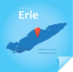 Erie lake vector - obrazy, fototapety, plakaty