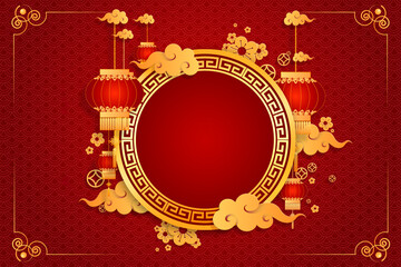 Happy Chinese new year card. Red background. Chinese mean Happy New Year, wealthy, Zodiac sign for greetings card, flyers, invitation, posters, brochure, banners, calendar.