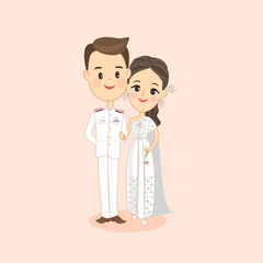 Fototapeta premium Couple in Thai Costume for Wedding Card