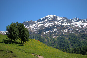 Bergkulisse in Sankt Moritz in der Schweiz 27.5.2020