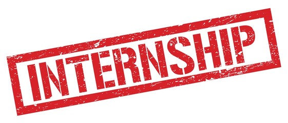 INTERNSHIP red grungy rectangle stamp.