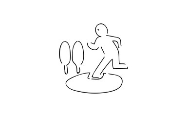 アナログ手書き風のゆるいタッチのアイコン：地域の避難所