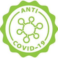anti covid-19 isolated green outline stamp icon vector circle