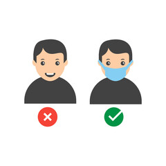 wearing protection mask area icon