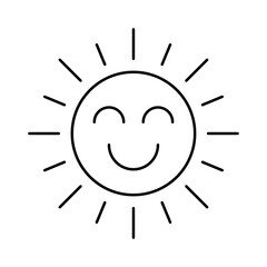 Abstract smiling sun line icon isolated on a white background. EPS10 vector file