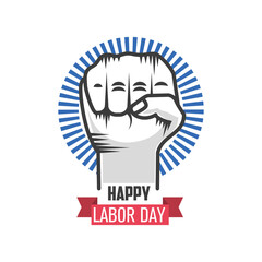 happy labor day celebration, clenched fist