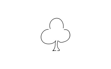 アナログ手書き風のゆるいタッチのアイコン：クローバー