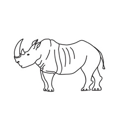 Rhino hand drawn vector illustration. Safari animal tattoo design.