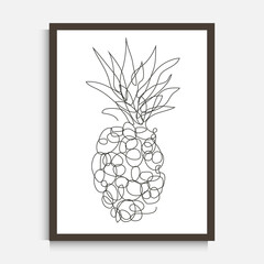 hand drawn pineapple wall decor