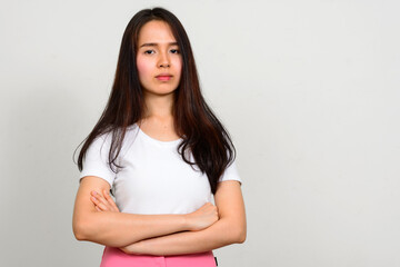 Obraz premium Portrait of young beautiful Asian teenage girl