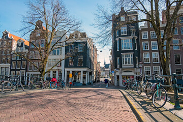 City scenic from Amsterdam at the Herengracht in the Netherlands
