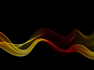 Abstract gold wave ,black background. Vector illustration
